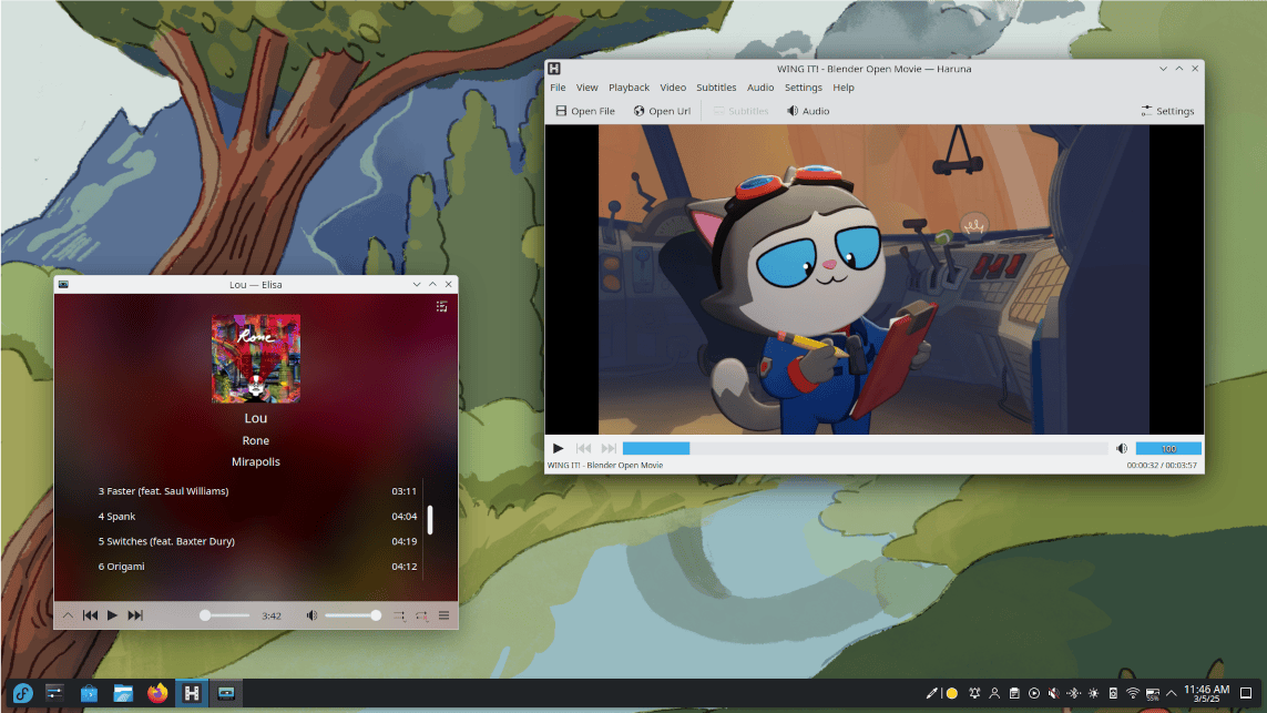 Plasma với một số ứng dụng đang chạy